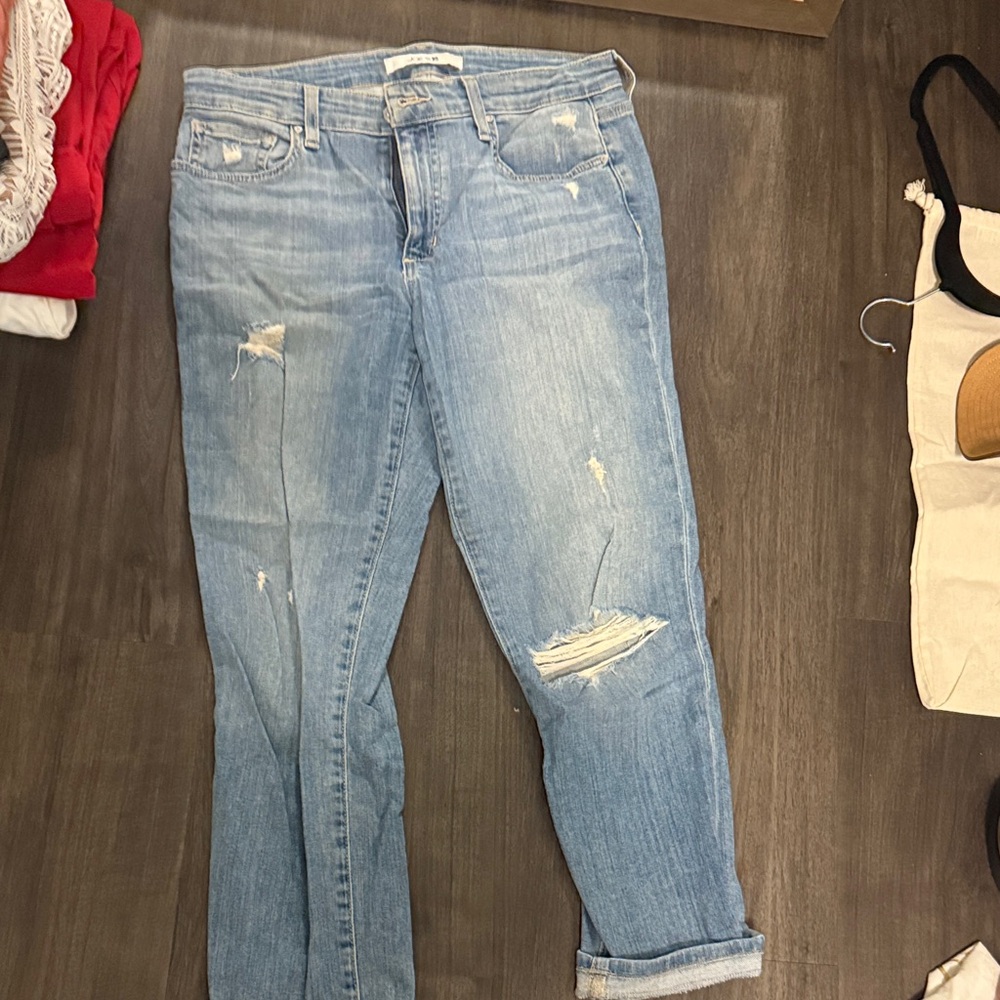 Joe's Jeans Light Blue Distressed Ankle Jeans